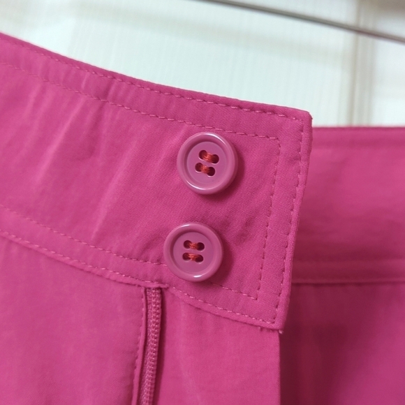 Anthropologie Classic Pleated High Waisted Cropped Wide Leg Trousers Hot Pink 4 - Picture 10 of 15